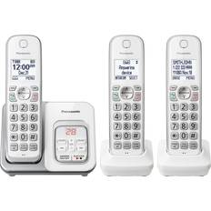 Panasonic Landline Phones Panasonic White Cordless Phone System TGD633W With 3 Handsets