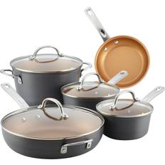 Cookware Ayesha Curry Curry Home Collection Hard Anodized Cookware Set with lid