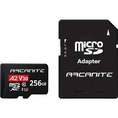 ARCANITE ARCANITE 256GB microSDXC Memory Card with Adapter A2, UHS-I U3, V30, 4K, C10, Micro SD, Optimal Read speeds up to 95 MB/s