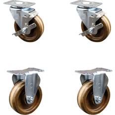 DIY Accessories Service Caster 4Inch x 1 1/4Inch Plate Wheel 4 in, Type Swivel, Package qty. 4, Model SCC-20S414-PHSHT-TLB-TP2-2-R-2