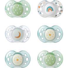 Tommee Tippee Fopspenen Tommee Tippee Chupete Nighttime, 18-36 meses, pack de 6 chupetes que brillan en la oscuridad con esterilizador reutilizable