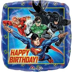 Birthdays Text & Theme Balloons Anagram Mayflower Distributing Justice League Happy Birthday Foil Balloon