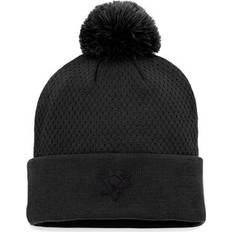 Beanies Fanatics Women's Branded Black Pittsburgh Penguins Authentic Pro Road Cuffed Knit Hat with Pom