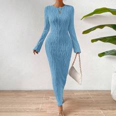 Shein Knielange Kleider Shein Women's Long Sleeve Bodycon Dress