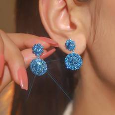 Green Earrings Shein Gorgeous Crystal Earring Stud for Women Pair