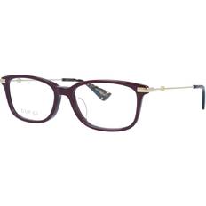 Gucci Unisex Glasses Gucci GG0112OA Asian Fit 005 Burgundy Size Free Lenses HSA/FSA Insurance Blue Light Block Available