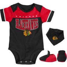 Zwart Eet slabbetjes Outerstuff Baby Bib & Bootie Set Chicago Blackhawks