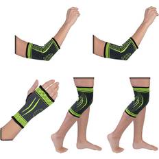 Health Private Label Flexible Stretch Joint Compression Sleeve Support Brace Multi-Packs KNEE x2 ELBOW x2 WRIST x1