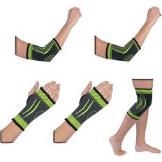 Health Private Label Flexible Stretch Joint Compression Sleeve Support Brace Multi-Packs ELBOW x2 WRIST x2 KNEE x1