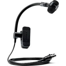 Microphones Shure PGA98H-TQG Kondensator-Clip-On-Instrumentenmikrofon mit Schwanenhals und TA4F-Stecker TQG zur Verwendung mit Funksystemen, Schwarz