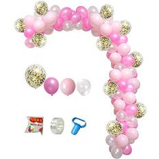 Wedding Balloons DIY Balloon Arch & Garland Kit, 113Pcs Party Balloons Decoration Gold Confetti Balloons White & Pink Latex Balloons for Baby Shower, Wedding, Birthday, Graduation, Anniversary Organic Party