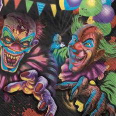 Halloween Plates, Cups & Cutlery Amscan Creepy Carnival Beverage Napkins, 5" x 5" Multicolor, Pack Of 120 Napkins