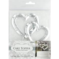 Amscan Bridal Topper Double Heart Cake Decoration