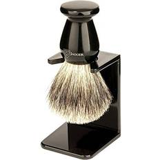 Shaving Brushes None Edwin Jagger Best Badger Shaving Brush with Drip Stand Imitation Ebony Medium