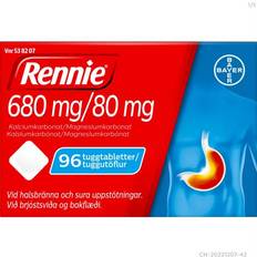 Receptfria läkemedel Rennie 680mg/80mg 96 st Tuggtabletter