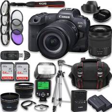 Mirrorless Cameras Canon EOS R5 Full Frame Mirrorless Camera with RF 24-105mm STM Lens 128GB Memory Card Accessories Including: TTL Flash, Extra Battery, Case, Tripod & More