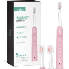 Electric Toothbrushes & Irrigators Initio Initio Sonic Electric Toothbrush for Adults, Rechargeable Toothbrush with Smart Timer, 5 Modes, 3 Brush Heads, 40,000 VPM Motor, Whitening Power Toothbrush, IT959 Pink