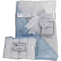 Blue Grooming & Bathing 3 Stories Trading Company Hooded Baby Towel with Wash Cloth Bundle Blue Blue