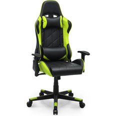 Gaming Chairs Inbox Zero Inbox Zero Adjustable Reclining Ergonomic Faux Leather Swiveling PC & Racing Game Chair w/ Footrest Faux Leather in Green Wayfair Green