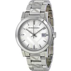 Burberry Unisex Wrist Watches Burberry BU9144 Silver Check Stamped