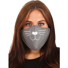 Mascarillas faciales Fun Costumes Gray Cat Adult Face Mask Gray/White