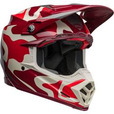 Motorcycle Equipment Bell Moto-9S Flex Motocross Helmet - Dark Red/Red/Beige/Silver