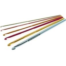 UK 4 (6.0 mm) Crochet Hooks Pony crochet hook set coloured anodised aluminium 15cm 2.50 6.00mm 6 pcs