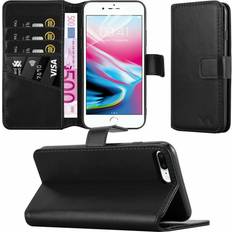 Apple iPhone 7 Plus/8 Plus Wallet Cases iCatchy Black For iPhone 8 Plus Combines 3 Card Wallet Case