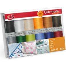 Multicoloured Yarn Gutermann 12 thread set: 100% cotton no. 30 col 1