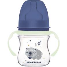 Blu Pelli dei Bambini Canpol babies Biberon anti-colica con manici illuminati EasyStart Sleepy koala 120ml blu