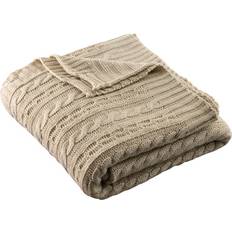 Grey Blankets Galway Crystal Aran Knit Blankets Grey (150x)