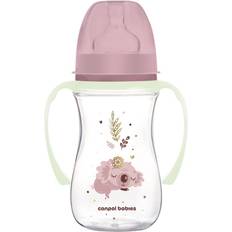 Roze Babyhuiden Canpol babies Antikrampjesfles met oplichtende handvatten EasyStart Sleepy koala 240ml roze