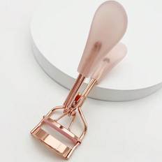 Shein 1pc Rose Gold & Transparent Pink Handle Eyelash Curler, A Must-have Practical Tool For Daily Use