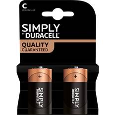 Duracell Simply C Alkaline batterier 2-pk