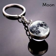 Shein 1pc Solar System Planet Keyring Moon Mercury Double-Side Glass Ball Fashion Galaxy Nebula Keychain
