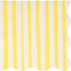 Festartikler Meri Meri Stripe Yellow Servietter Large