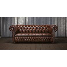 Chesterfield Brown Sofa 206cm 3 Seater