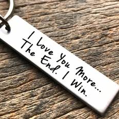Plånböcker & Nyckelhållare Shein 1Pc I Love You More The End I Win Keychain,Couple Keychain,Keyring For Boyfriend,Girlfriend Gift Birthday,Anniversary Gift For Him