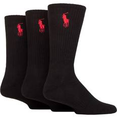 Polo Ralph Lauren Unisex Strumpor Polo Ralph Lauren Big Pny Crew Sock 3-Pack Strumpor Black