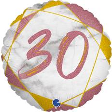 Pink Dyre- & Figurballoner Marble 30 Holografisk Ballon Pink
