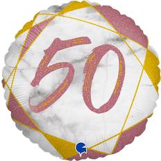 Pink Dyre- & Figurballoner Marble 50 Holografisk Ballon Pink
