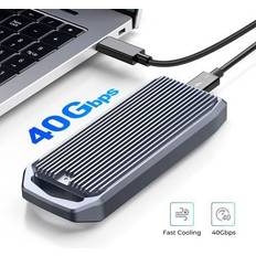 Orico USB4 M.2 SSD Case 40Gbps M2 NVMe SSD Enclosure Full Aluminum Compatible with Thunderbolt 3 USB4 USB 3.2/3.1/3.0 USB-C to C and USB-A to C