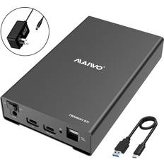 Maiwo Externes SATA-Festplattengehäuse für 6.3 cm 3.5 Zoll SSD HDD, USB 3.1 Type-C auf SATA Laufwerke-Adaptergehäuse, HUB Erweiterung, passend für 7/9.5/12.5/12.5/12.5/1 5 mm