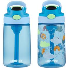 Contigo Kids Water Bottle with Redesigned AUTOSPOUT Straw 14oz 2 Pack Blue Poppy and Periwinkle
