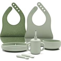 Baby Dinnerware Lalo First Bites Full Kit in Sage Sage