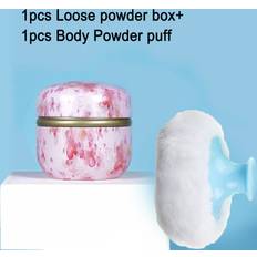 Makeup Shein 1pc Body Powder Puff And Container, Baby Bath And Travel Powder Puff And Box, Women And Baby