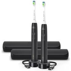 Electric Toothbrushes & Irrigators Philips Philips Sonicare Electric Toothbrush DiamondClean 2-Pack Bundle, Rechargeable Electric Tooth Brush with Pressure Sensor, Sonic Electronic Toothbrush, Travel Case, Black