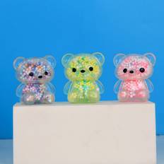 Shein 6pcs Mini Squishy Bear Stress Balls Stress Relief Toys Adults Girls Fidget toys Colorful Easter Bear Sensory Relief Stress Ball Easter Basket Stuffers