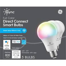 GE Lighting Cync 60-Watt EQ A19 Full Color Dimmable Smart LED Bulb 3-Pack