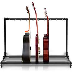 Grey Floor Stands Pyle Support Guitare, Porte 9 Guitares, Universel et Portable,Stand Multi-Guitares, Support de Guitare Pliable avec rembourrage en mousse,Pour Guitare Electrique, Acoustique, Classique et Basse,Noir